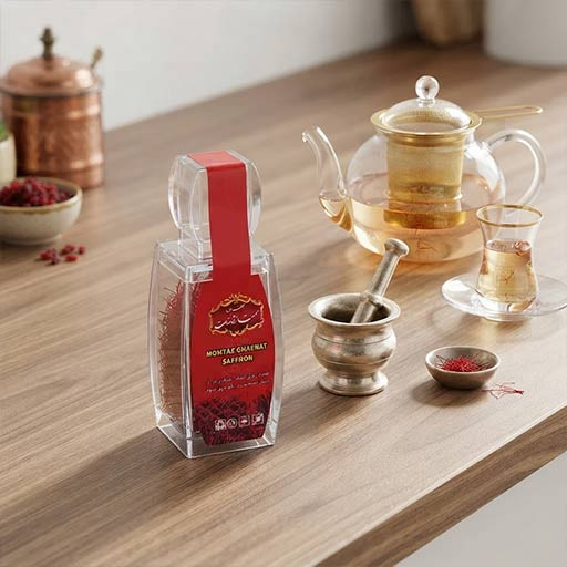 زعفران نگین قاینات ظرف آذین 1مثقال زعفران خانه برکت - 4.608 گرم